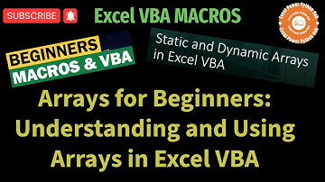 Arrays for Beginners: Understanding and Using Arrays in Excel VBA #excel  #vba #automation #macro