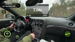 Alfa Romeo 159 1.75TBI MT FWD 2011 STOCK. 0-100 acceleration.