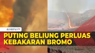 Detik-Detik Angin Puting Beliung Picu Kebakaran di Bromo Meluas