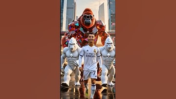 Messi, Neymar & Mbappé’s Garilla vs Ronaldo’s Garilla #ronaldo #messi #ronaldoai #aiturbolab