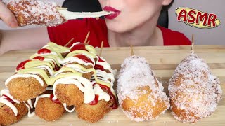 ASMR: MOZZARELLA CHEESE & SAUSAGE CORN DOGS ? | Korean Street Food | No Talking | Eating Sounds