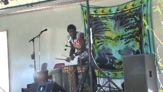Facinet Camara Playing Dundun Drums At Earth Day In Reading, Pa