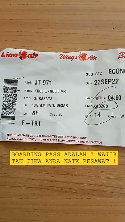 BAGUS TRAVEL 085648405275 !! WAJIB TAU ?! BOARDING PASS DALAM PENERBANGAN ? INI !
