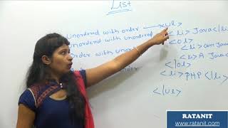 Html Tutorial | HTML LIST ELEMENTS | Part-13 | Ratan IT | By Binesha