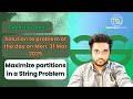 Maximize partitions in a String solved in JS | GeeksforGeeks | POTD | Mon, 31 Mar 2025