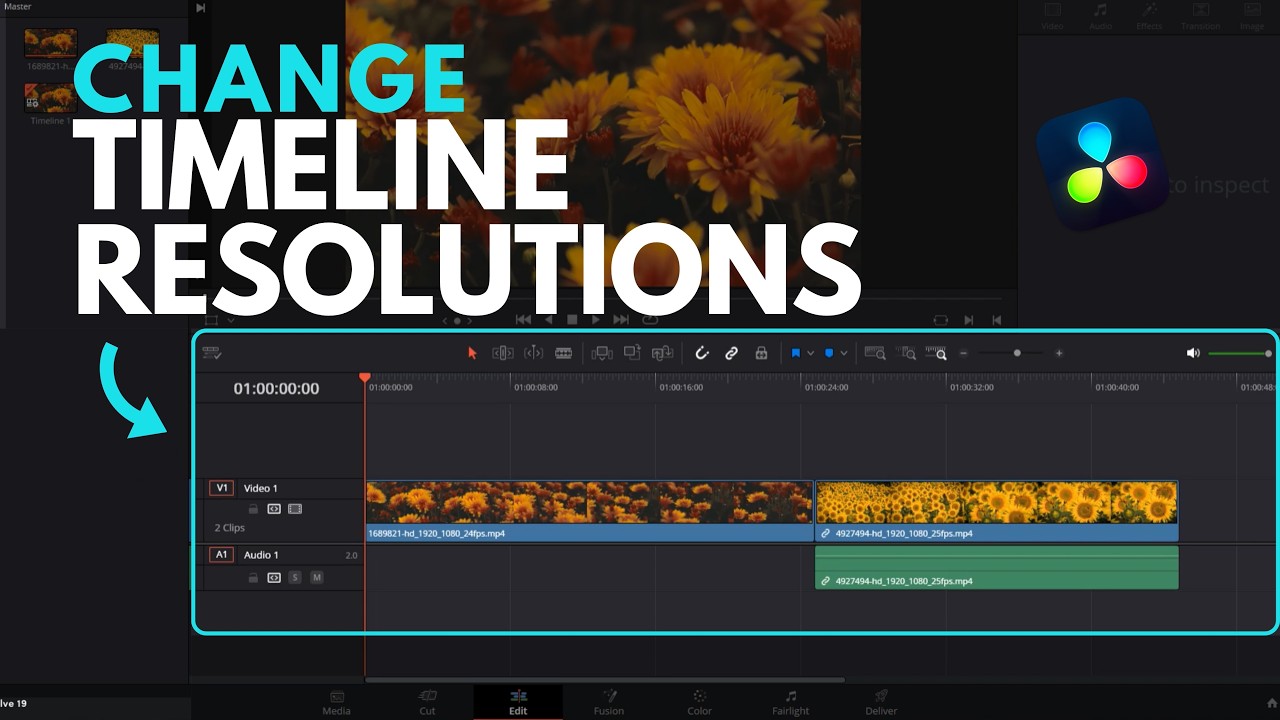 Davinci Resolve Tutorial How to Change Project Timeline Resolution ...