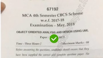 2018 Mdu MCA 4th Sem Object Oriented Analysis & Design Question Paper