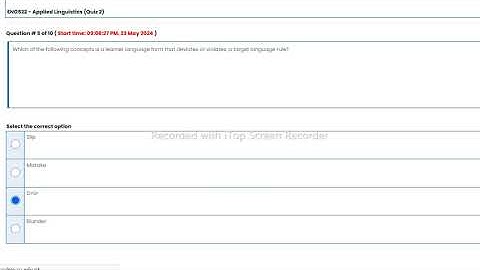 ENG522 - ENG522 - Applied Linguistics Quiz 2 || Solve by VU-Gateway