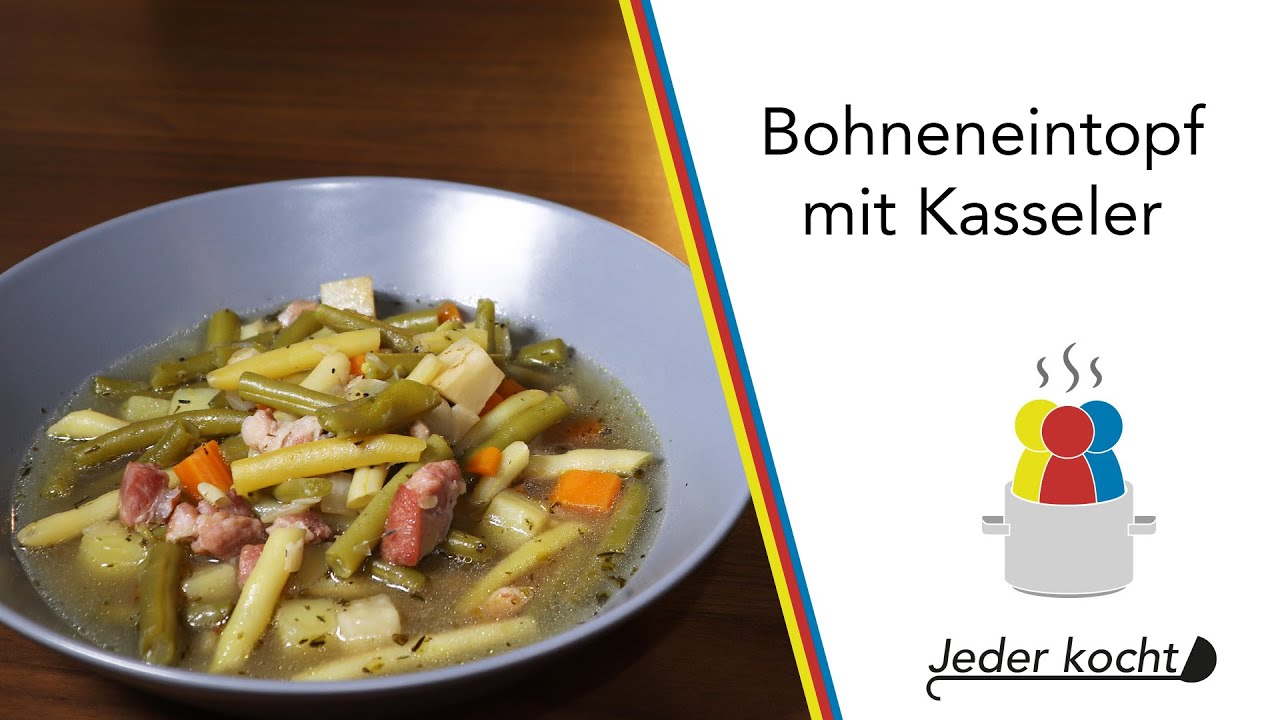 Jeder kocht - Bohneneintopf mit Kassler - YouTube Jeder kocht - Bohneneintopf mit Kassler - YouTube