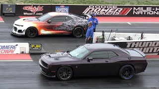 Dodge Challenger vs ZL1 Camaro - drag racing