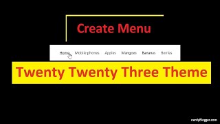 How to Create Menu in Wordpress Twenty Twenty Three Theme