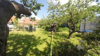 Slackline in summer weather