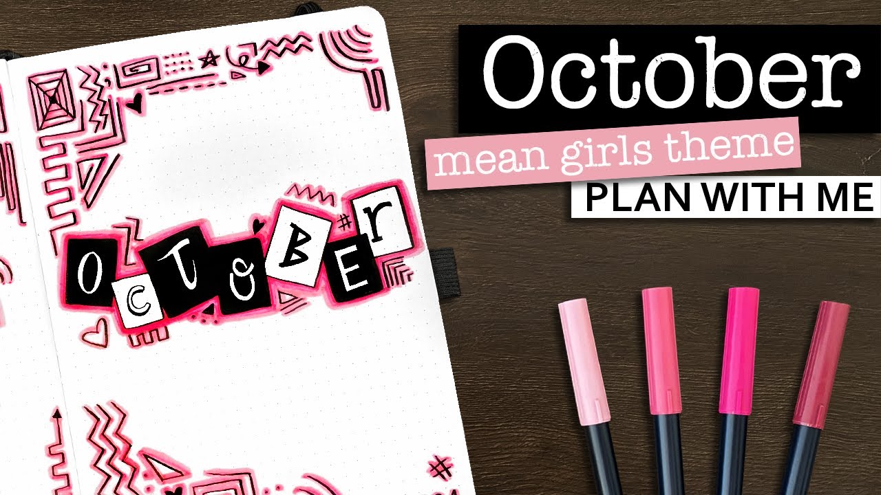 October bullet journal setup 💜 Mean girls theme