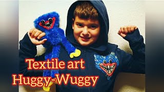 Textile art Huggy-Wuggy. How to draw Huggy-Wuggy on clothes