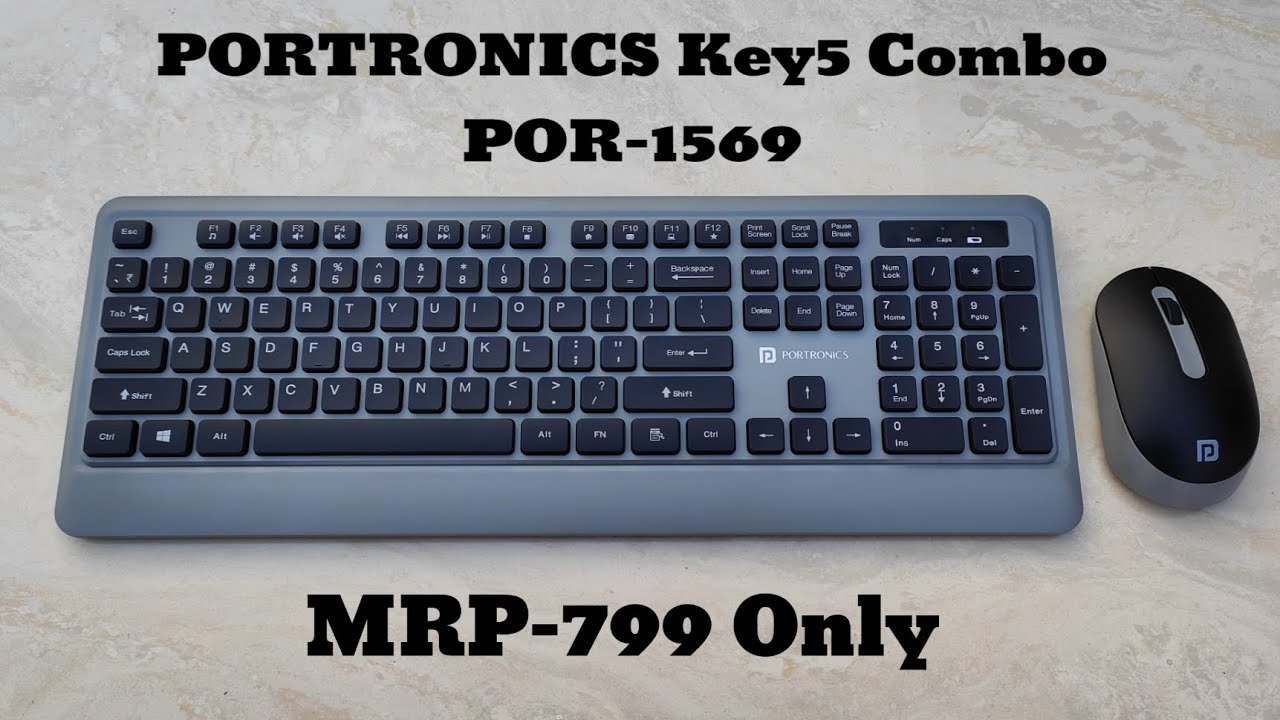 Portronics Key5 Combo POR-1569 Wireless Laptop Keyboard  (Grey) Unboxing