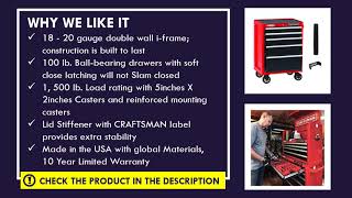 CRAFTSMAN Tool Cabinet with Drawer Liner Roll & Socket Organizer Review - Best Rolling Tool Cabinet