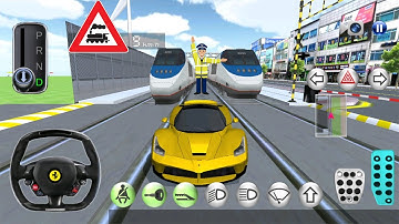 Ferarri vs Bullet Train Railway Station In 3D Driving Class - Android IOS Gameplay
