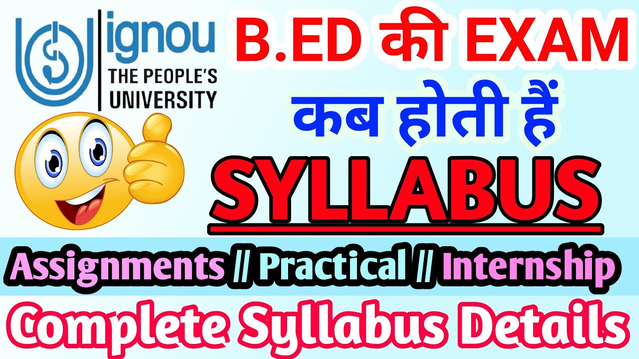 Ignou Bed Syllabus 2021ignou Bed Exam Patternignou Bed Exam Update