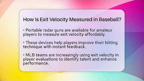 How Is Exit Velocity Measured in Baseball? | Baseball Equipment Hub News