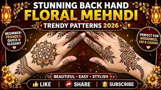Simple and Easy Back Hand Floral Mehndi Designs 2026/Stylish Henna Art/Hath ki mehndi/mehandi  screenshot 5