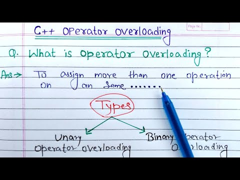 Video: Ce este supraîncărcarea operatorului în C++ cu exemplu?