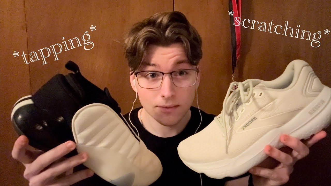 ASMR shoe collection *white edition* tapping scratching