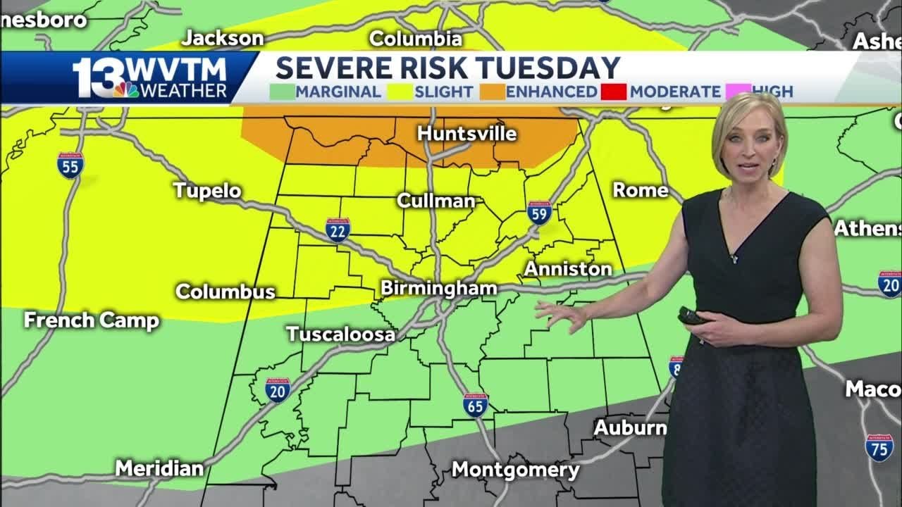 Severe weather threat in central Alabama - YouTube