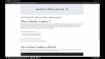Python End To End Course Tutorial | Modules In python programming #3