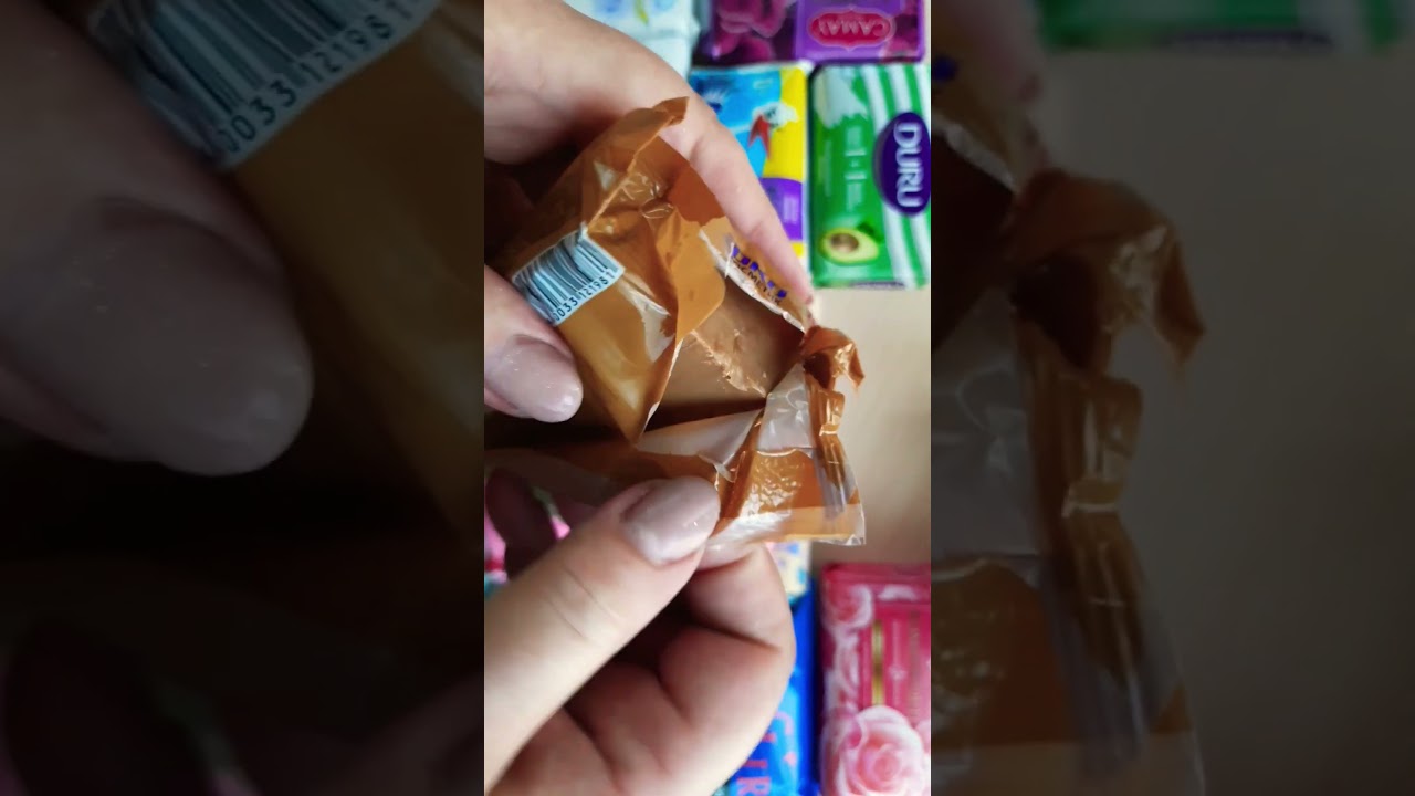 ASMR SOAP. Loud unpacking. Brown soap.