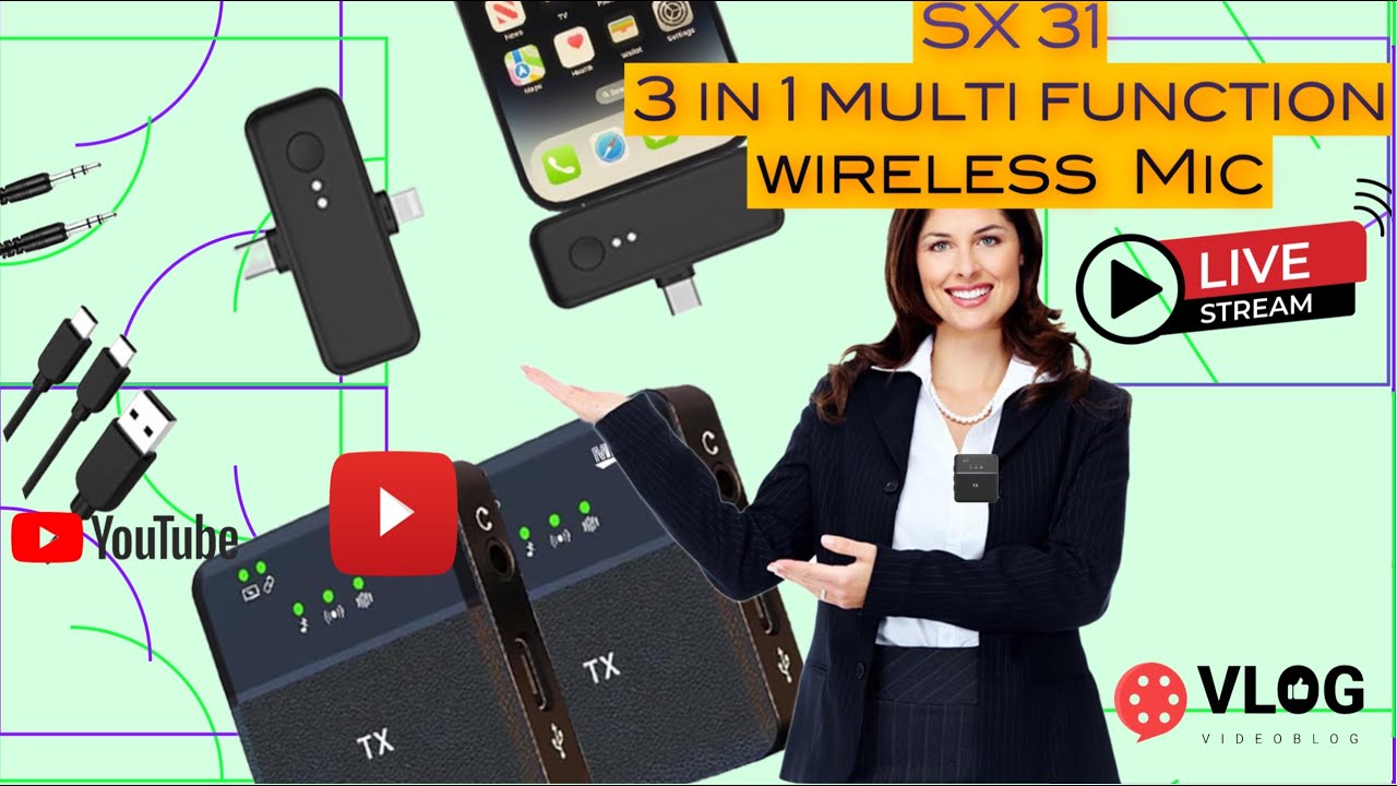 Wireless microphone SX31 Best Wireless microphone Hindi vlog YouTube