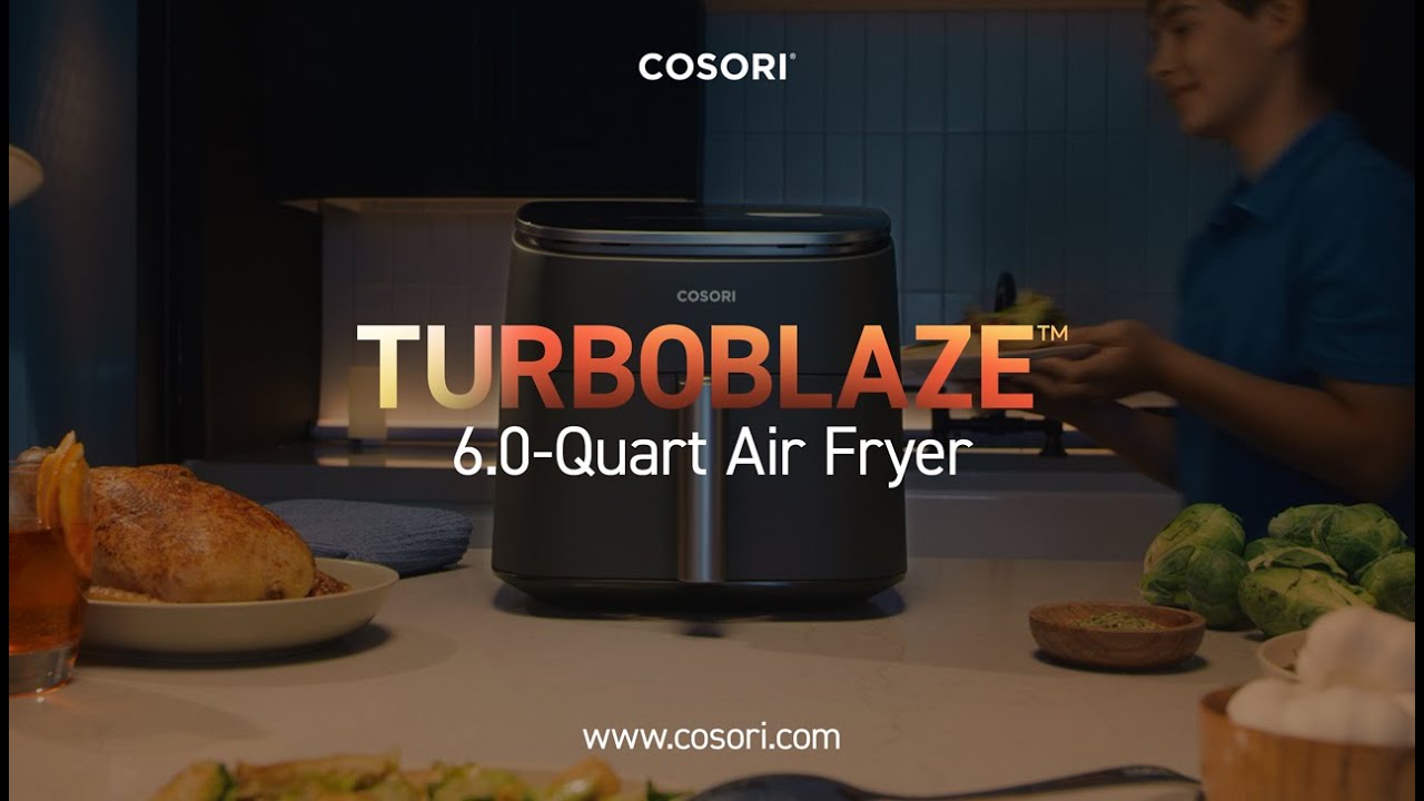 TurboBlaze 6.0-Quart Air Fryer with 9 Cooking Functions