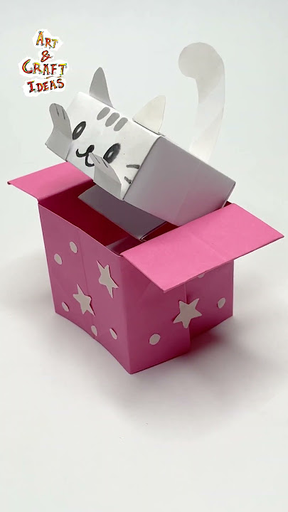Origami Jumping Paper Cat in Box | DIY Fidget toy