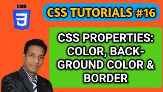 CSS TUTORIALS #16 | COLOR, BACKGROUND COLOR AND BORDER PROPERTIES