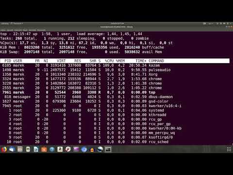 Linux Tutorial SK 07 / Správa programov a monitoring systému - apt, top, ps, htop, kill
