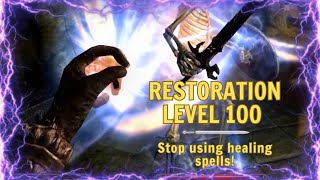 The FASTEST Way to Level Up Restoration in Skyrim!
