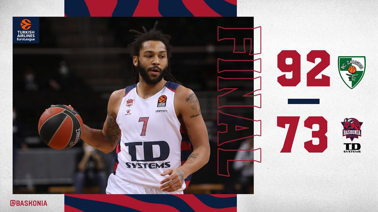 Euroliga. Zalgiris Kaunas 92 TD Systems Baskonia 73. Resumen y análisis del partido