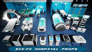 SciFi Hospital Props - Game Asset