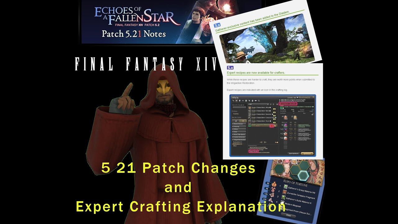 FF14 5.21 Patch Changes and Expert Crafting Explanation Guide