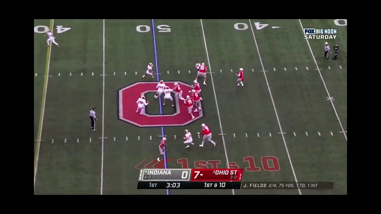 *INT* Buckeyes Justin Fields throws a pick- ball bobbles around!