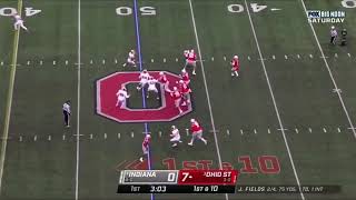 *INT* Buckeyes Justin Fields throws a pick- ball bobbles around!