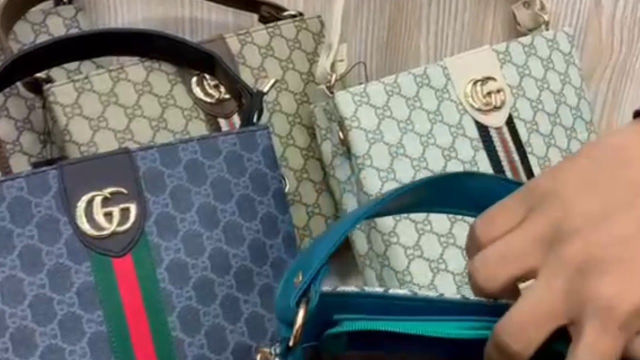 Gucci's brand hand bags collection in pakistan/long strip 2pc set handbags latest collection