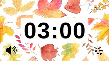 3 Minute Timer with Music for Classroom & Study | Fall Leaves Classroom Timer