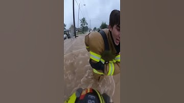 Firefighter Heroically Rescues Victim in Flood!