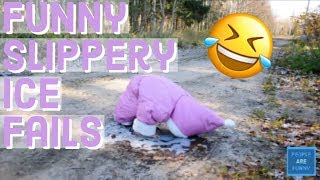 🤣 Funny Slipping/Falling on Ice Fails 😂 [People Are Funny Ep 2]