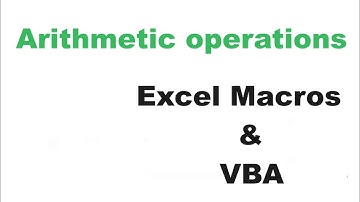 Simple Arithmetic Operations in Excel VBA
