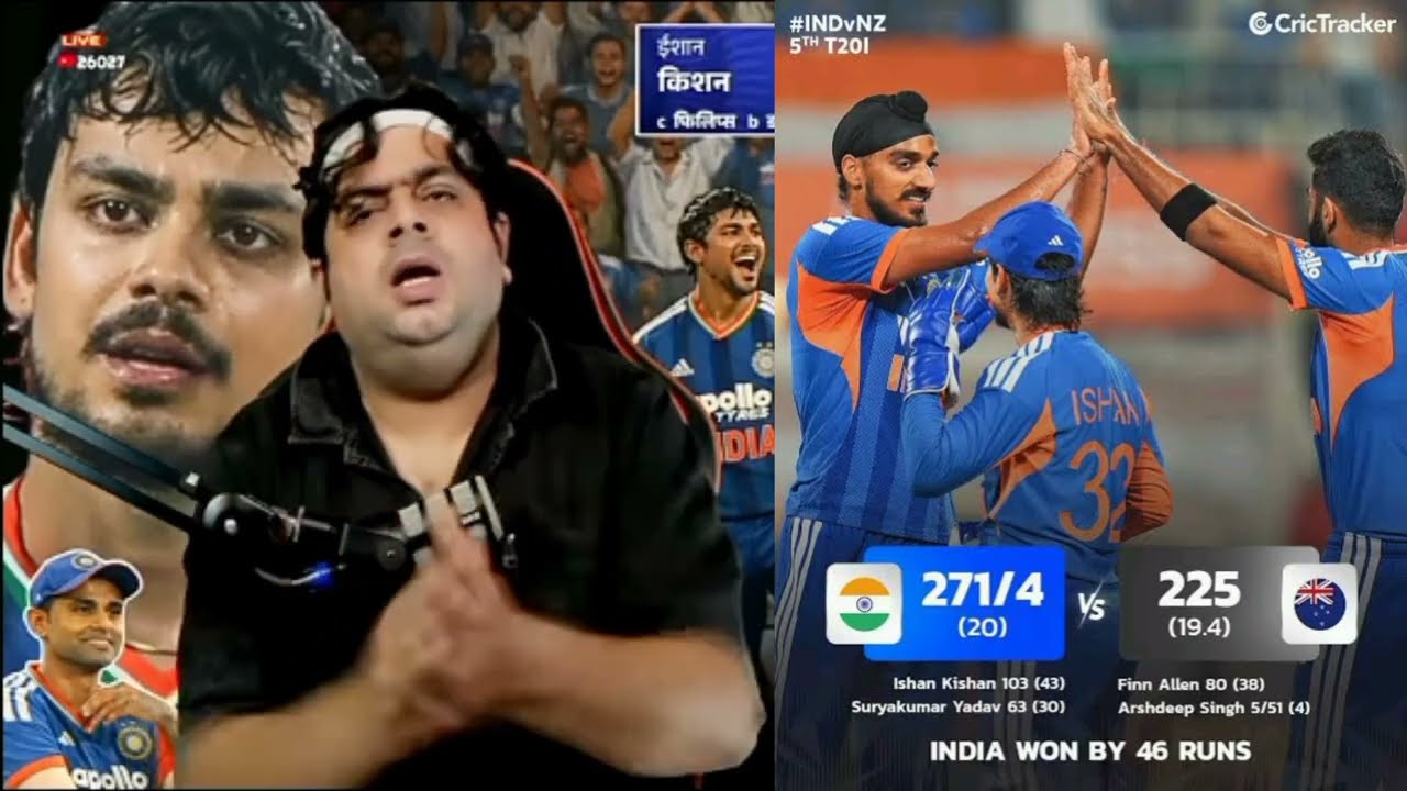 T20 INDIA 271/4 vs 225/10 New Zealand INDIA WON BY 46 RUNS I.Kishan 43(103) S Yadav 30(50)