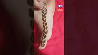 Leaf mehendi design for leg ll Super easy feet mehndi design#shot#youtube