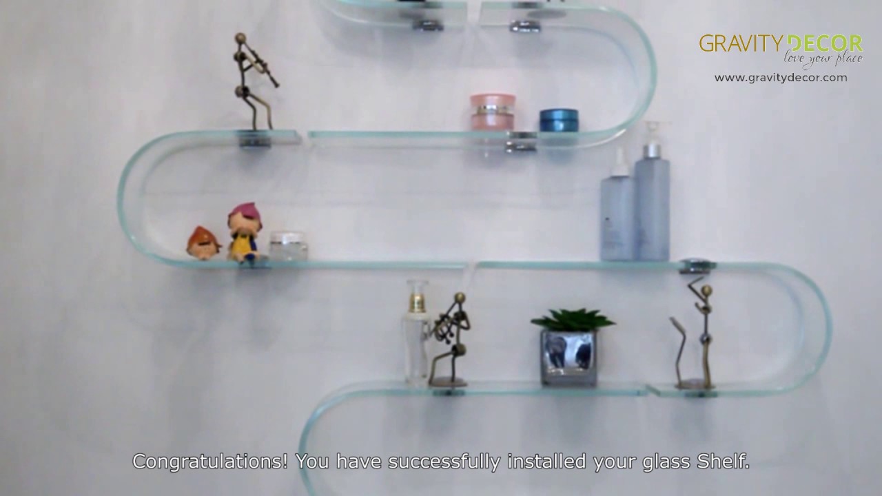 Fab Glass And Mirror Stylish Bent Glass Shelf FGM-L-U001, FGM-L-U002, FGM-L-U003