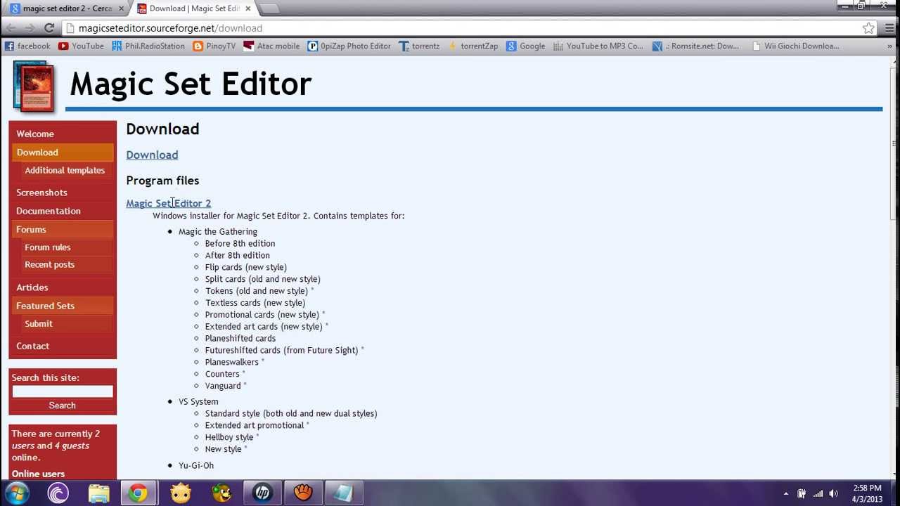 Tutorial Come Scaricare E Installare Magic Set Editor 2 Youtube