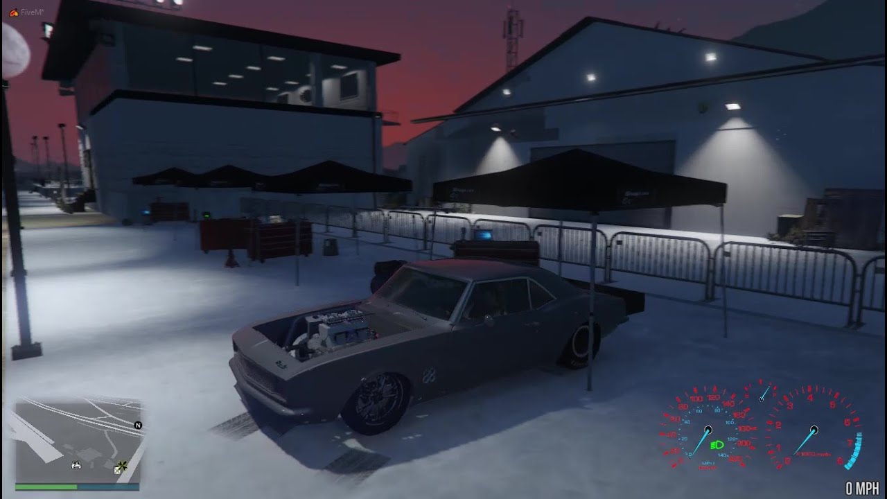 (PC) GTA FiveM: 1320 DRAG RACING! Runnin My 1000HP 69 CAMARO SS At The 1/4 Drag Track